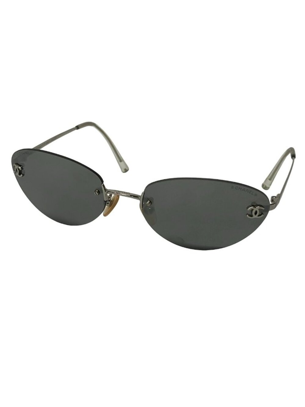 Chanel Sunglasses Black Silver Clear CC Logo Eyewear